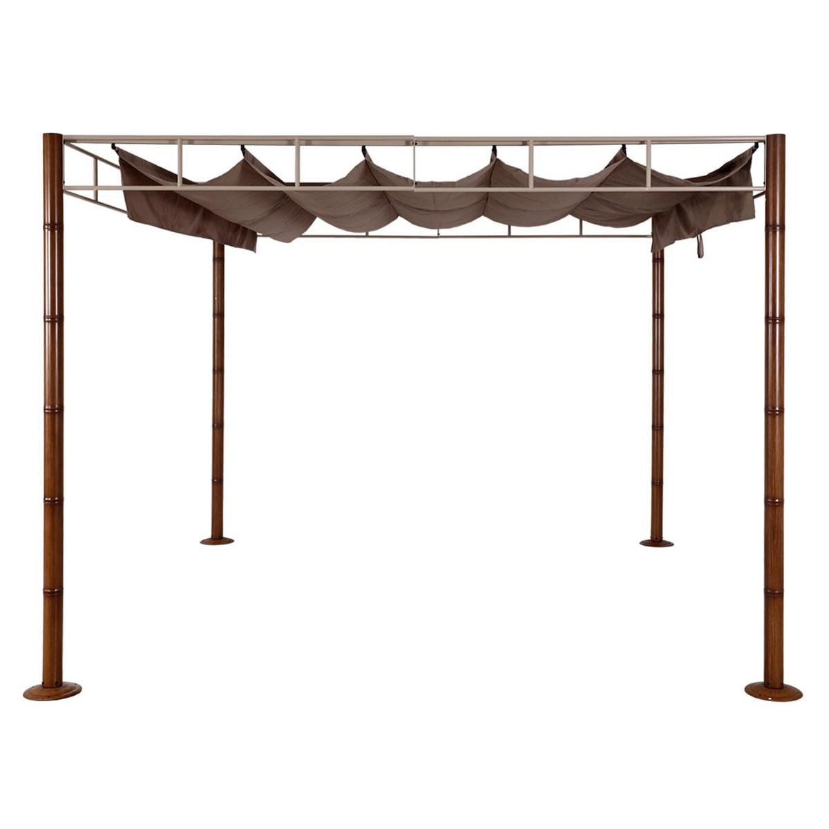 PERGOLA 220x300x300cm Taupe-Braun - Braun, Metall (300/220/300cm) - BERLINLODGE