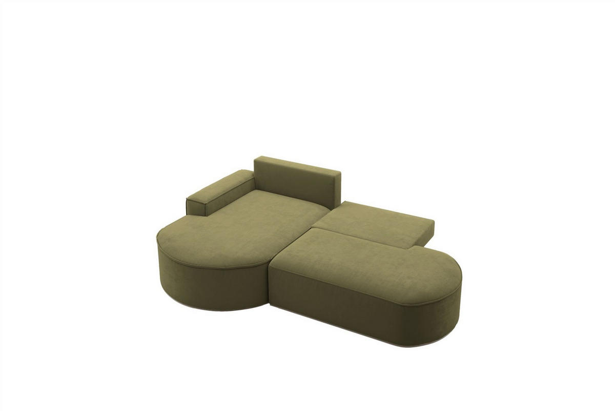 ECKSOFA Girona Mit Schlaffunktion - Grün, Holzwerkstoff/Textil (278/179cm) - Fun Möbel