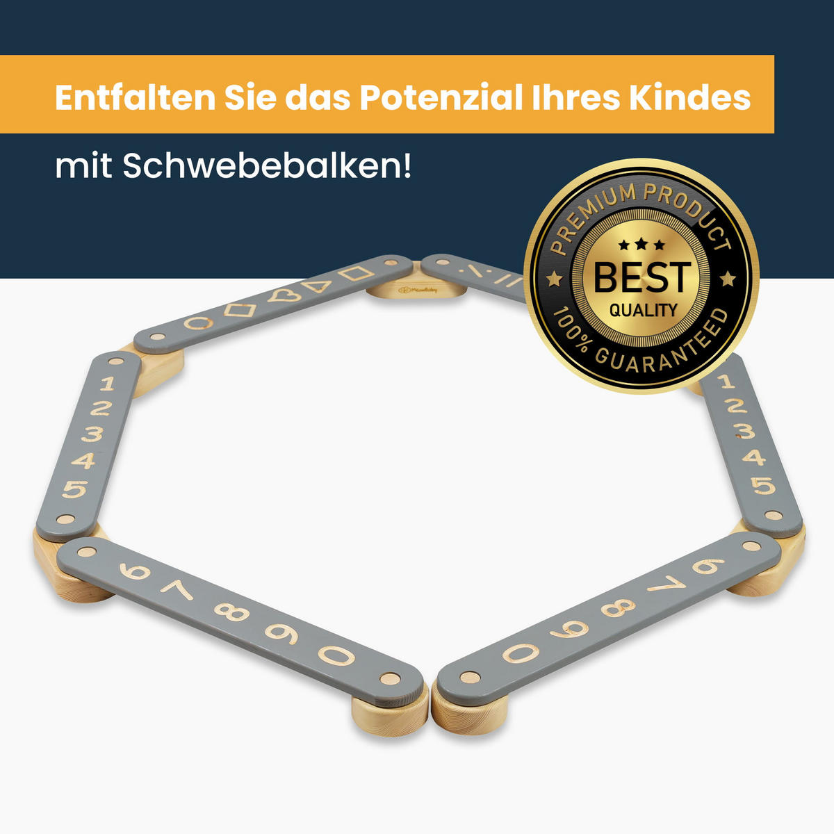 BALANCIERBALKEN für Kinder, Natur - Beige, Holz (68/10/68cm) - MeowBaby