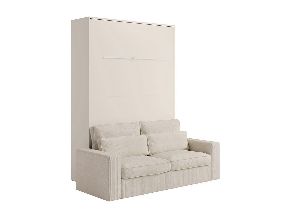 SCHRANKBETT - 2 Personen - holz - beige Rapili - Weiß, Holz/Metall (140/200cm) - Vente-Unique