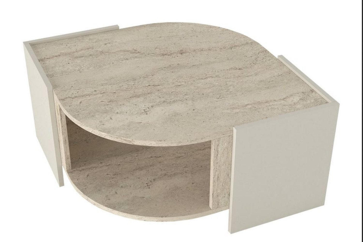 COUCHTISCH 75x75 cm Beige mit Granitoptik Wohnzimmertisch - Grau, Holzwerkstoff (75/75/40cm) - Ibonto