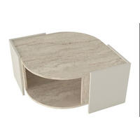 COUCHTISCH 75x75 cm Beige mit Granitoptik Wohnzimmertisch - Grau, Holzwerkstoff (75/75/40cm) - Ibonto