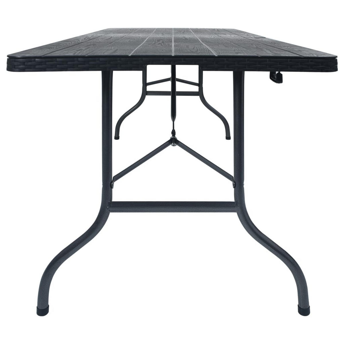 GARTENTISCH Tischlan 75/72/180 cm - Schwarz, Naturmaterialien (180/75/72cm) - ZMH