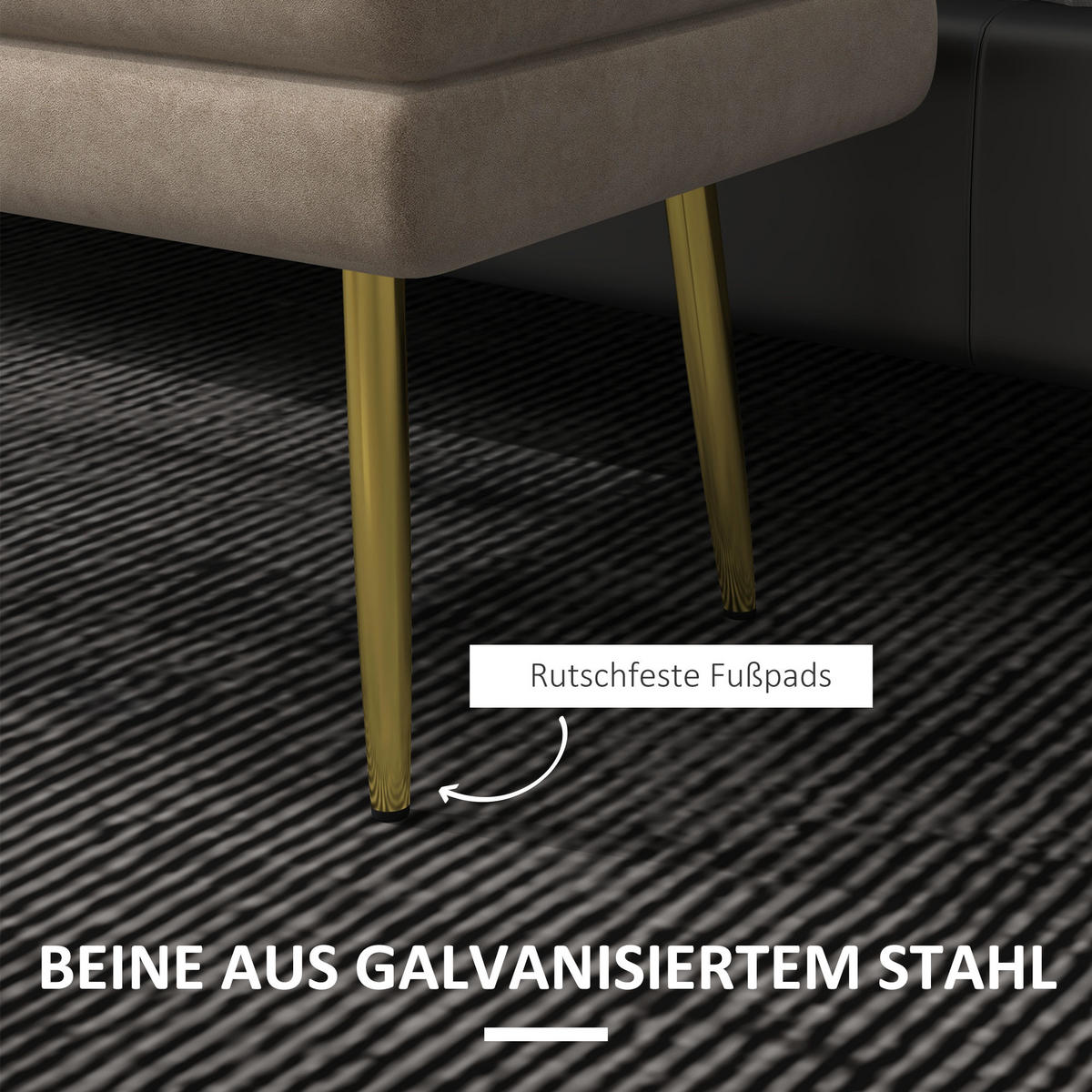 SITZBANK mit Stauraum, Beige - Beige, Kunststoff (37.5/43/79.5cm) - HOMCOM