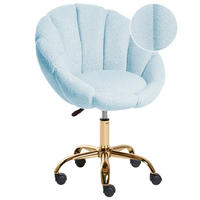 SCHREIBTISCHSTUHL Bouclé Hellblau Annabelle - Hellblau, Textil (66/81/39cm) - Beliani