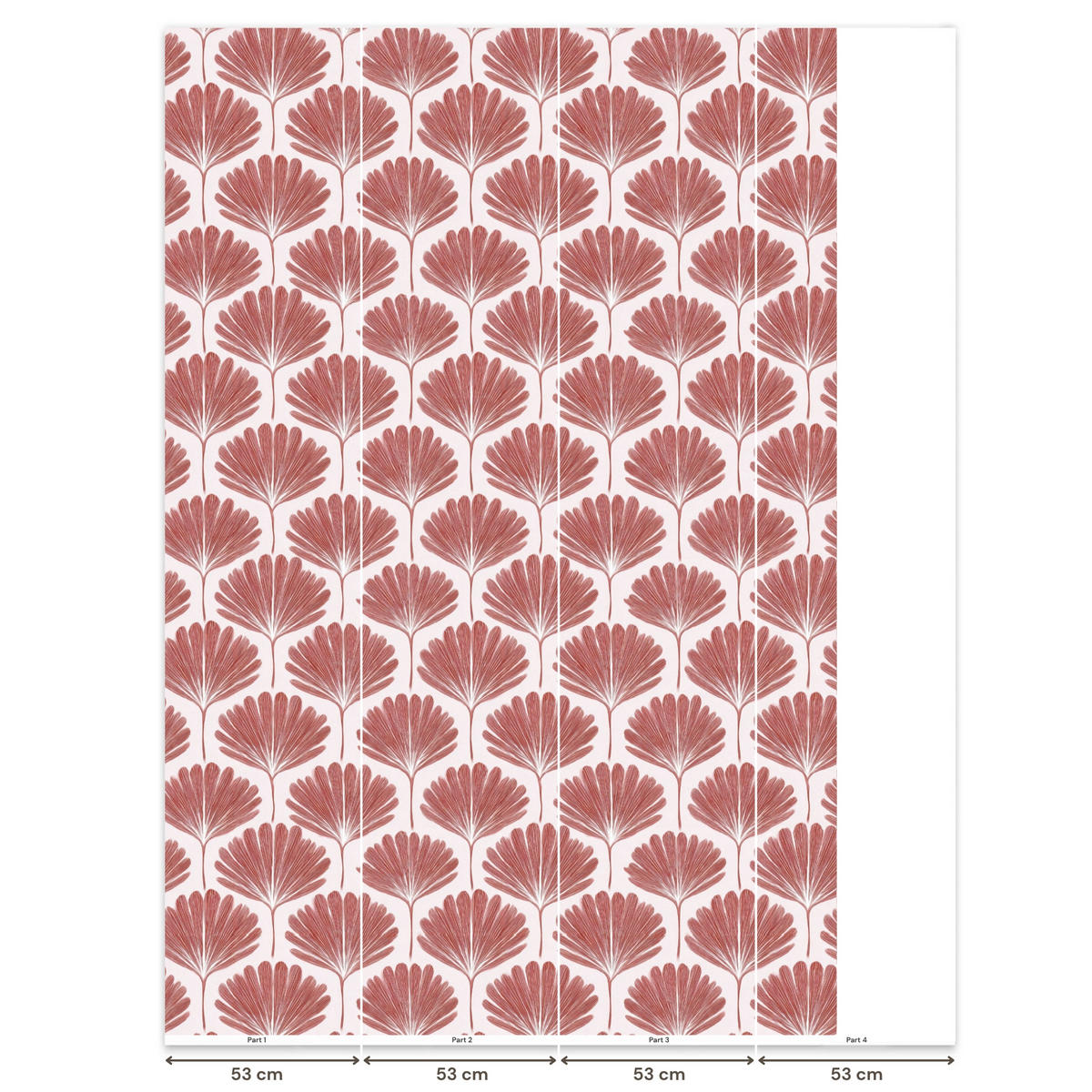 TAPETE - Fächer - Motiv - Terra - 180x280 cm - Rotbraun, Papier (180/280cm) - OnlyWow