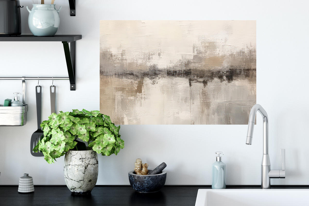 WANDTATTOO Moderne Kunst - Abstrakt - Beige 60x40 cm - Beige, Kunststoff (60/40/0.1cm) - MuchoWow