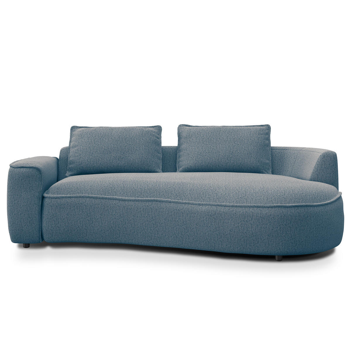 2,5-SITZER SOFA - Blau/Schwarz, Kunststoff/Textil (217/82/146cm) - home24
