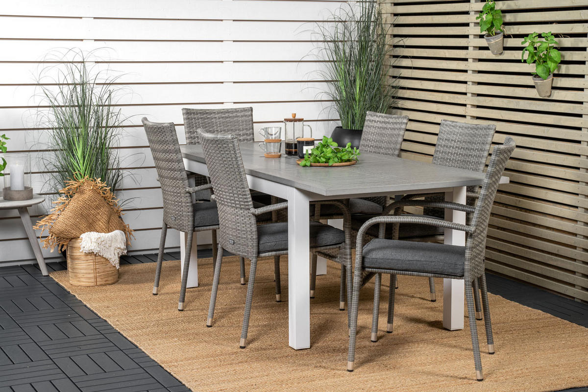 GARTENTISCHGRUPPE Grau - Grau, Holzwerkstoff - ebuy24