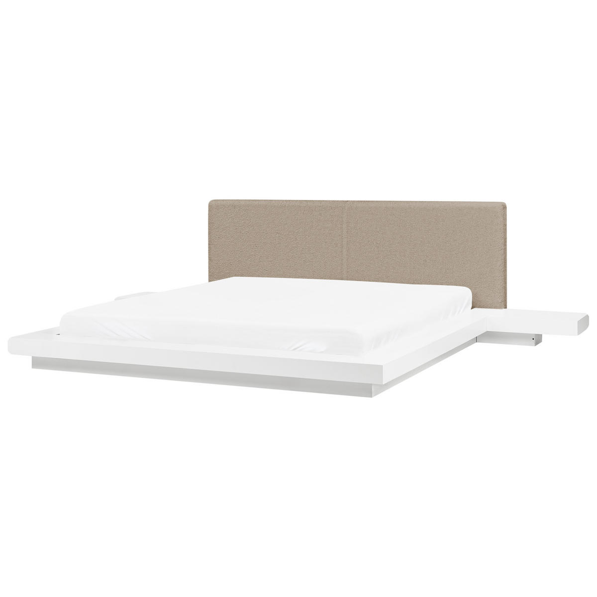 BETT mit Lattenrost 180/200 cm MDF-Platte Taupe Zen - Taupe, Holzwerkstoff (180/200cm) - Beliani