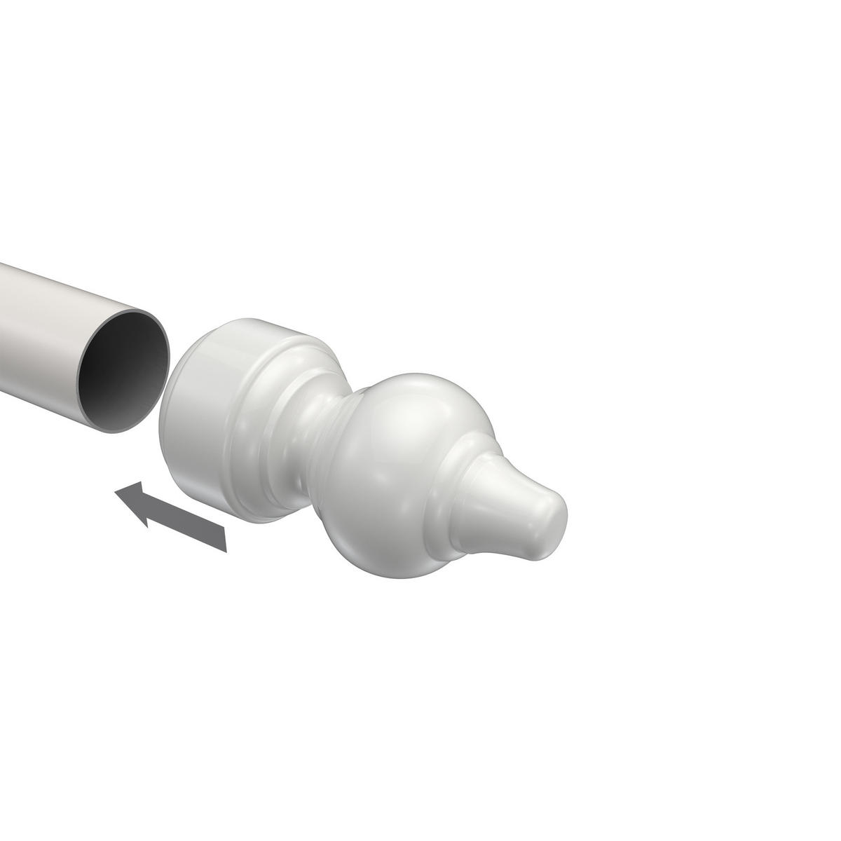 ENDSTÜCKE FÜR GARDINENSTANGEN 28 mm Ø, Rondo Weiß, Packung 2 Stück - Weiß, Kunststoff (8.8/4.3/4.3cm) - INTERDECO