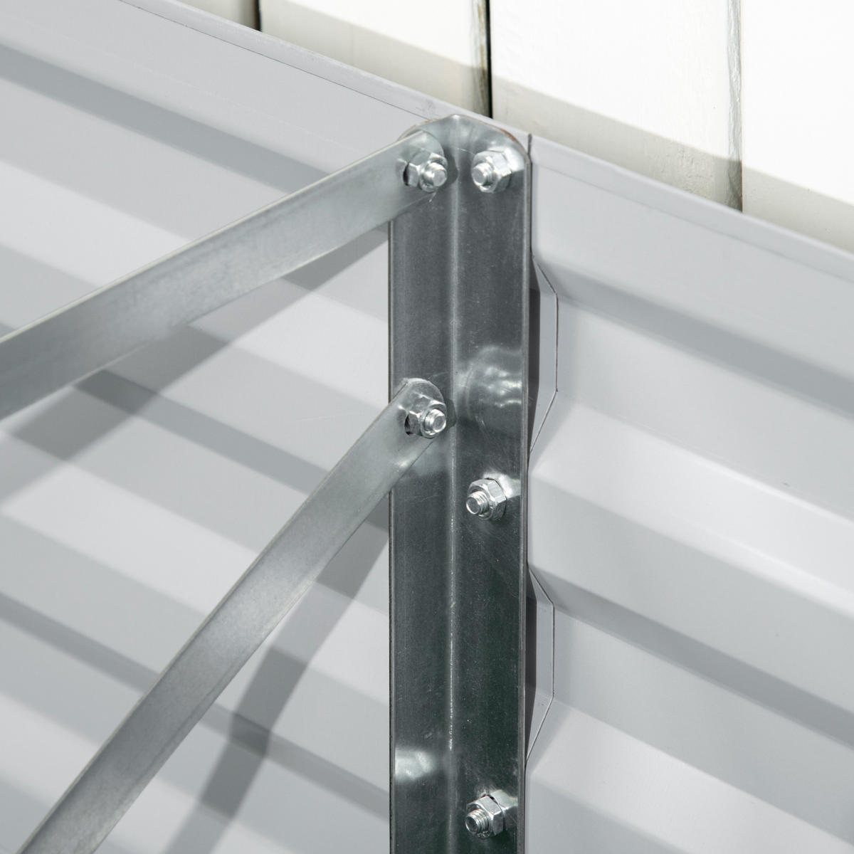 HOCHBEET, 180L x 90B x 59H cm - Hellgrau, Metall (90/59/180cm) - Outsunny