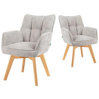 DREHSTUHL Mika-Ella - Honigeiche/Hellgrau, Eichenholz/Holz (59/84/66cm) - DUBI Möbel