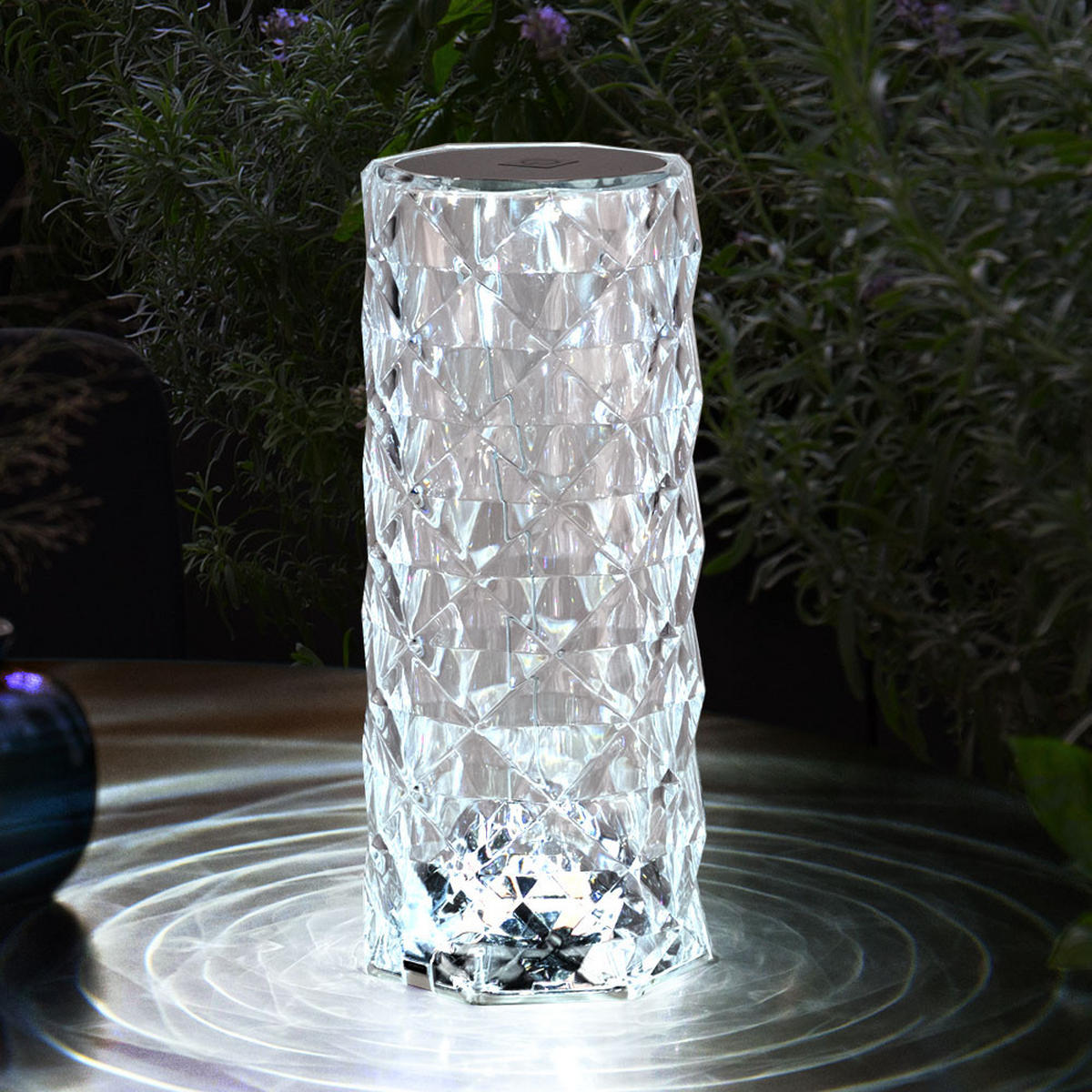 LED TISCHLEUCHTE Metall Kristallklar Silber 2er Set - Silberfarben, Kunststoff (9/9/21cm) - Globo Lighting
