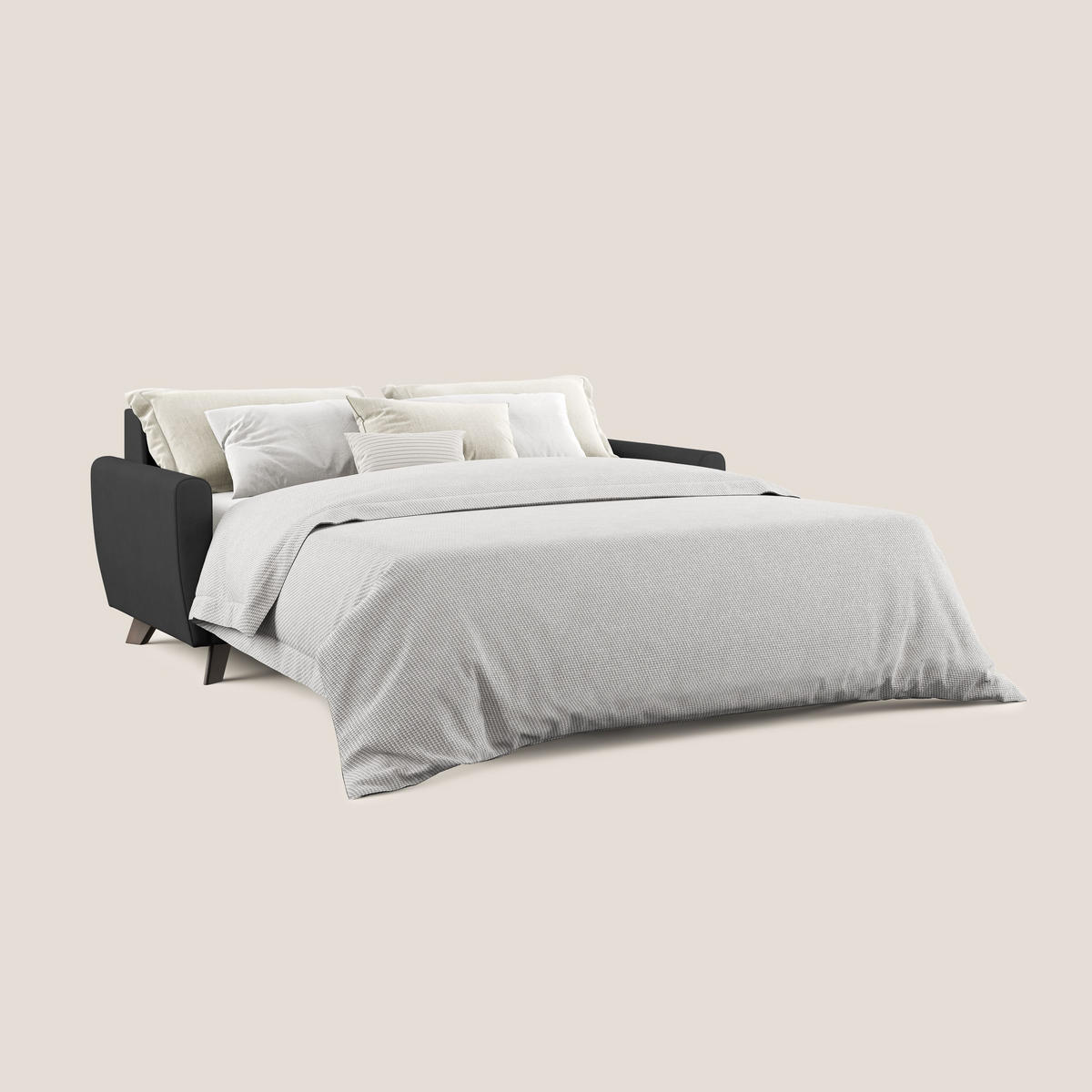 SCHLAFSOFA Callisto - Schwarz, Textil (208/97/96cm) - Divani.store