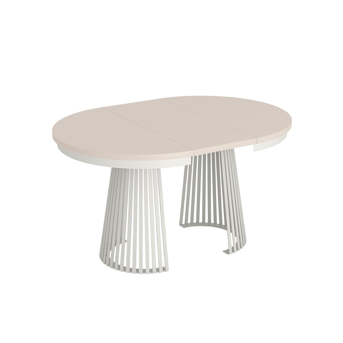 ESSTISCH TRAVIS Ausziehbar 100 - 180 / 100 x 76,6 cm - Kaschmir/Weiß, Holz (100/100/76.6cm) - MASSENO