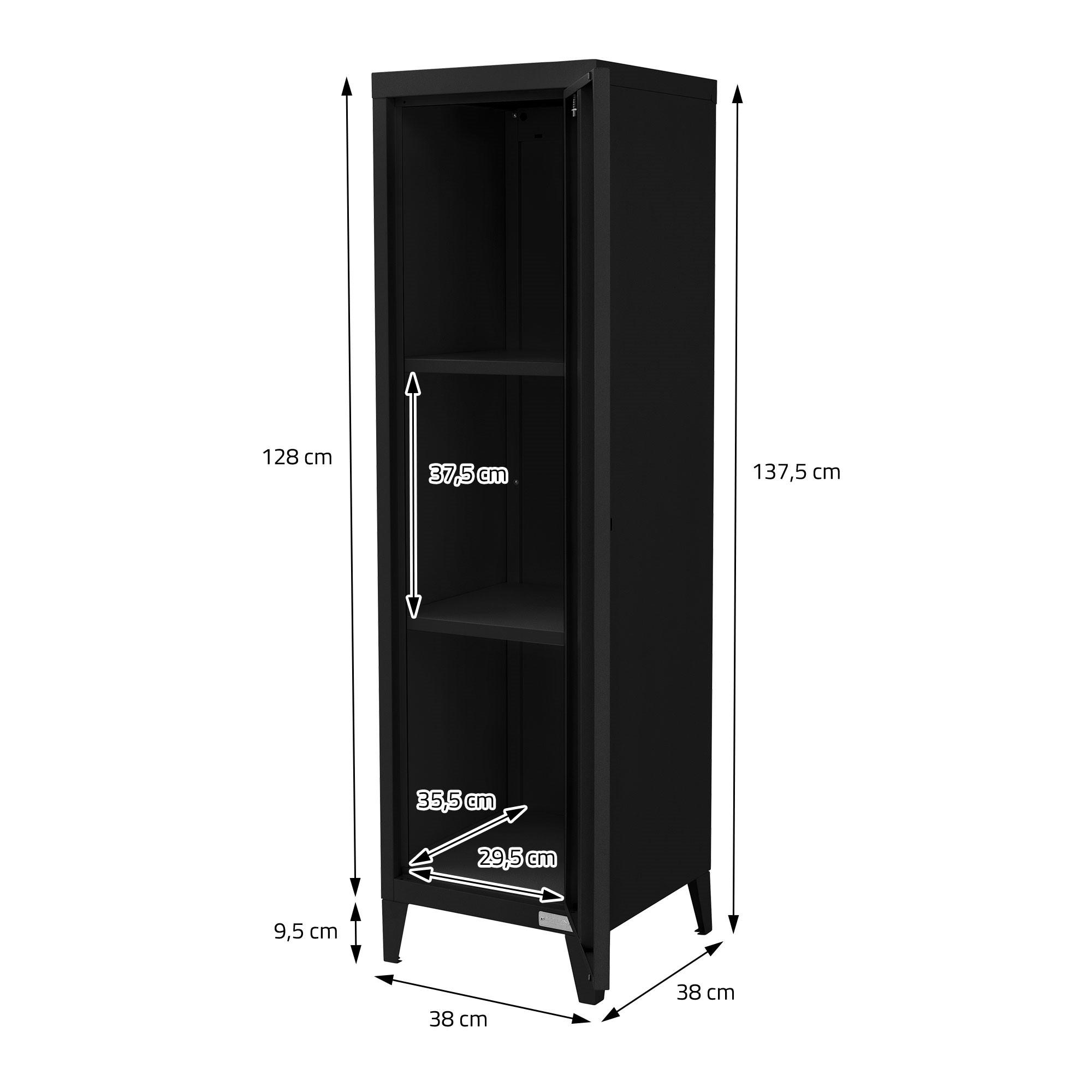 AKTENSCHRANK - Schwarz, Metall (38/137.5/38cm) - ML-DESIGN