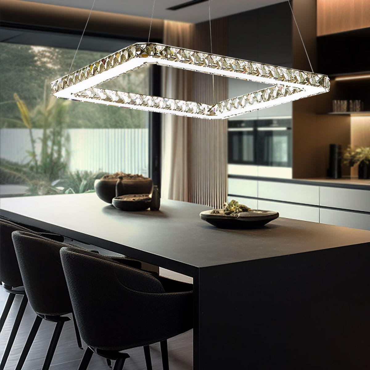 LED HÄNGELEUCHTE MARILYN Chrom Silber - Silberfarben, Metall (49/49/180cm) - Globo Lighting