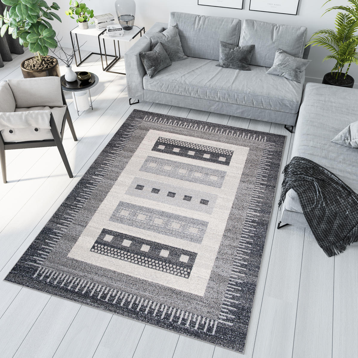 TEPPICH SARI Schwarz 80/150 cm - Schwarz, Textil (80/150cm) - Tapiso