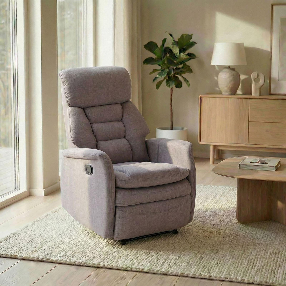 FERNSEHSESSEL RELAJO - Grau, Textil (72/106/87cm) - IDIMEX