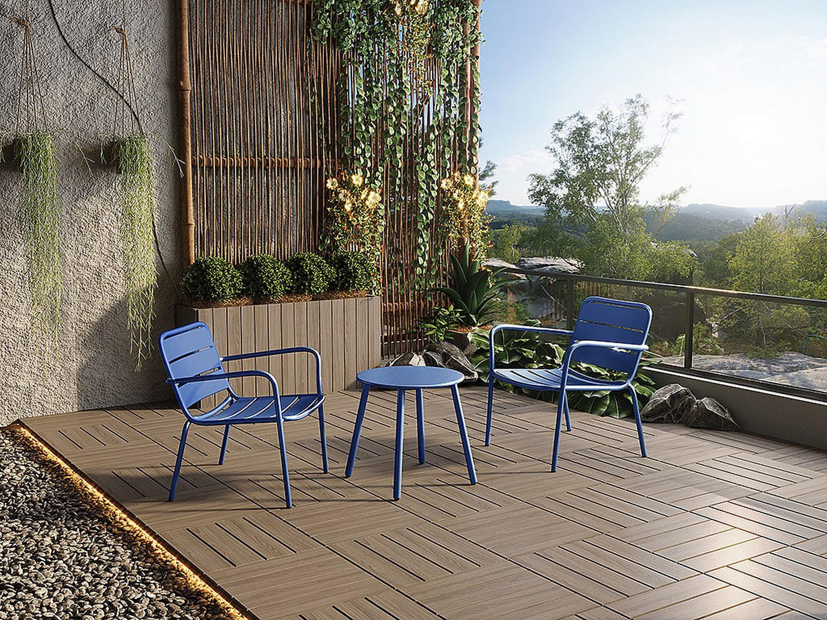 GARTENSESSEL - 1 -Sitzer - Stahl - marineblau - MIRMANDE - Blau, Metall (60/71.5/67.5cm) - Vente-Unique