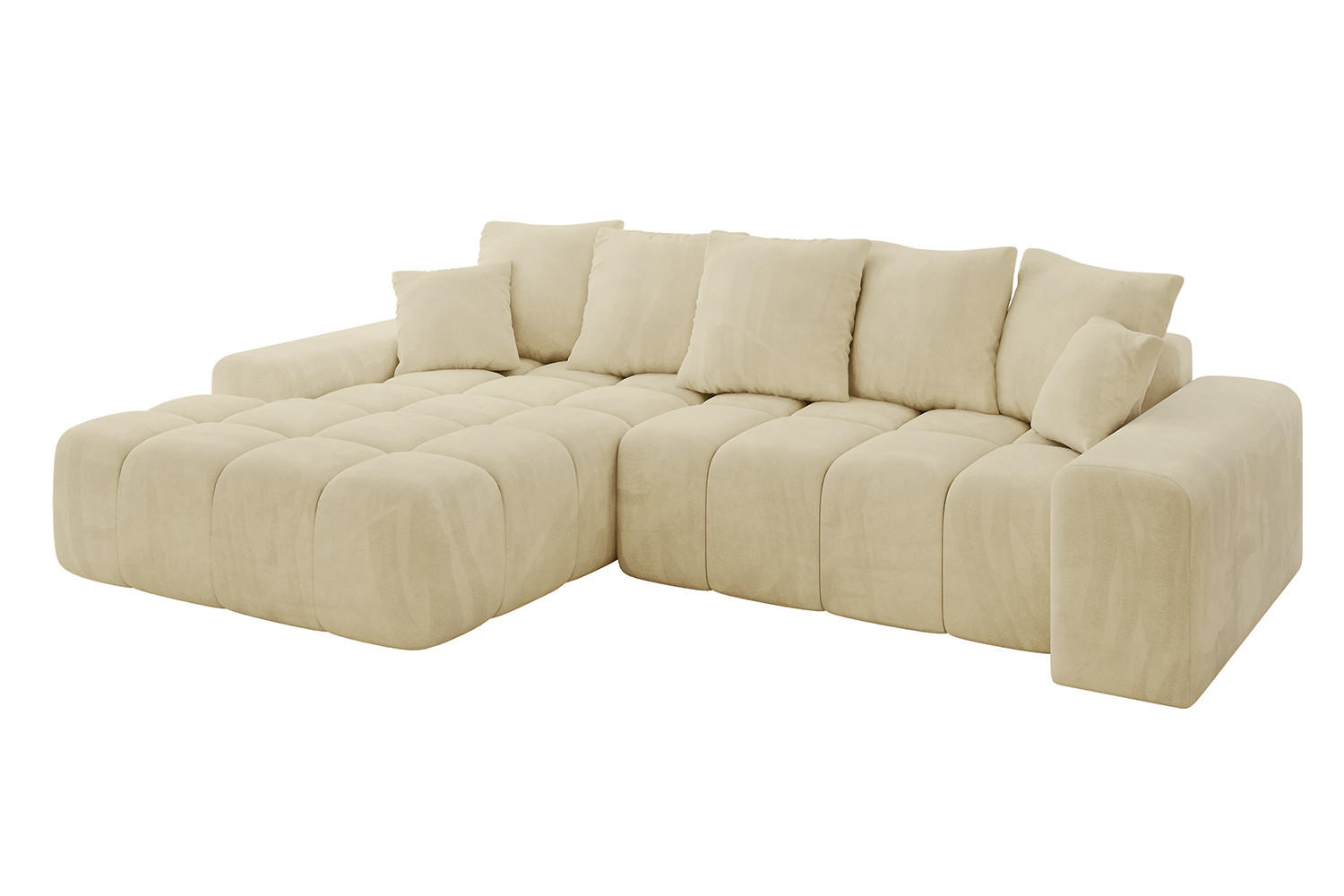 ALTDECOR ROHOVÁ SEDACÍ SOUPRAVA s otomanem vlevo ENSI-L – 267 x 164 x 69 cm, šedohnědá