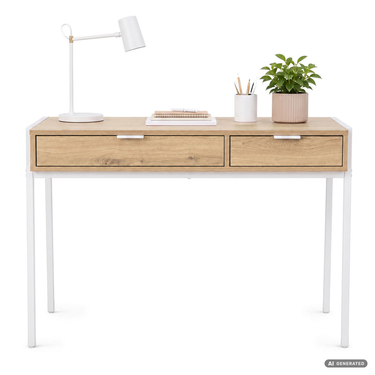 SCHREIBTISCH ZENTIA 100 cm Artisan Eiche - Eiche Artisan/Weiß, Holzwerkstoff (100/45/80.5cm) - Akord