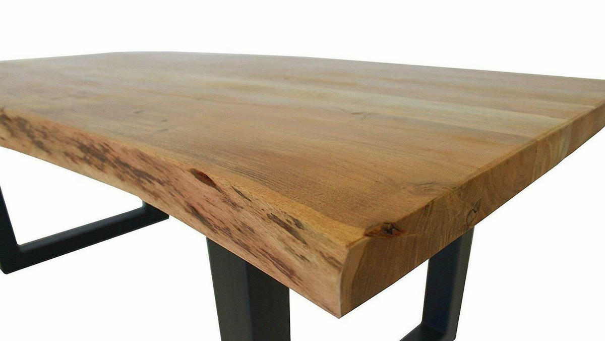 BAUMKANTENTISCH Bellary 160 - Schwarz/Akaziefarben, Holz (160/90/76cm) - Sedex