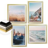 WANDBILDER 4er Set - 50x50 cm & 40x60 cm Goldrahmen - Meerblick von Venedig - Goldfarben, Kunststoff (50/50cm) - ArtPrintCave