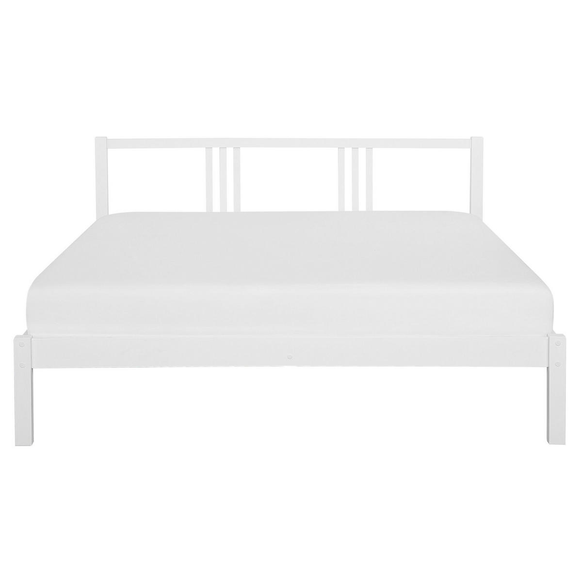BETT mit Lattenrost 160x200 cm Weiß Vannes - Weiß, Holz (160/200cm) - Beliani