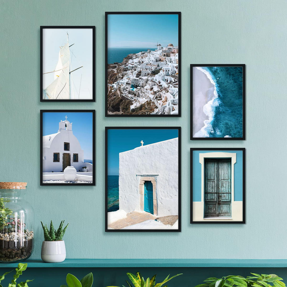 POSTER Set Mit 6 Griechenland Wandbild A3 & A4 Rahmenlos - Klar, Papier (29/3cm) - Nacnic