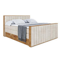 BOXSPRINGBETT mit Matratze H3|H4 und Lattenrost - LOLLI4-Z KING-120x200 - Beige Casablanca - Beige, Holzwerkstoff (120/200cm) - ALTDECOR