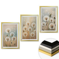 WANDBILDER 3er Set - 40x60 cm Goldrahmen - Pastellfarbene Löwenzahnblüten - Goldfarben, Kunststoff (40/60cm) - ArtPrintCave