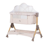 BEISTELLBETT Sleep´n Fold creme 98 x 66 cm, Schwingfunktion, Wickelauflage, Anti-Reflux, Moskitonetz - Beige, Metall (48/81cm) - Chipolino