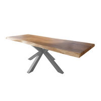 ESSTISCH TITAN - Beige/Silberfarben, Holz (120/350/79cm) - SAM