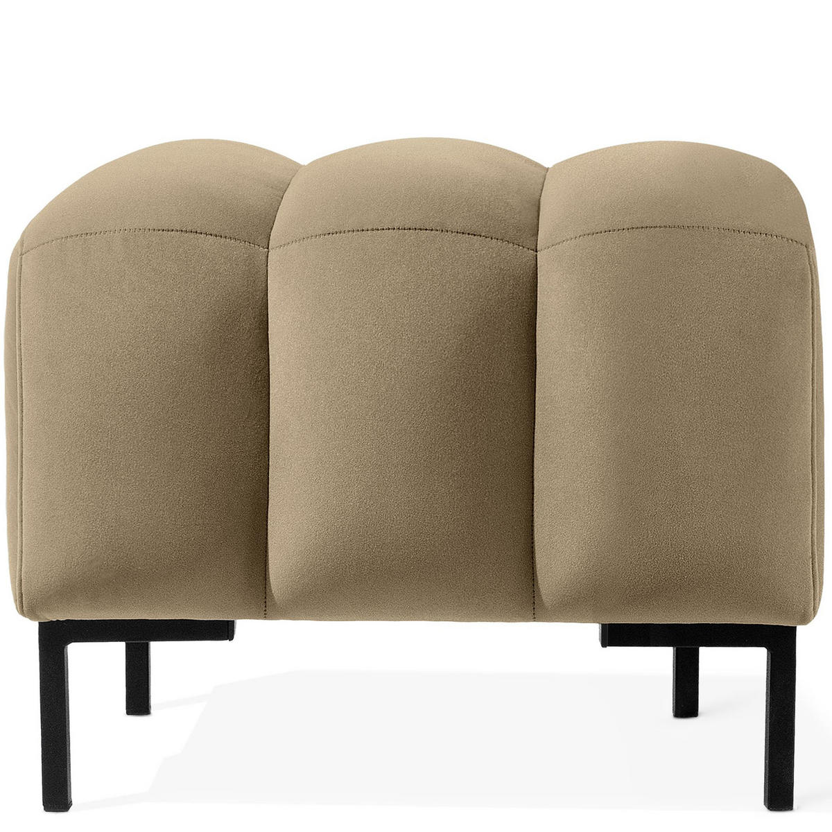 SITZHOCKER Polsterhocker PECCO, Veloursstoff - Creme/Schwarz, Holz/Textil (60/50/50cm) - KONSIMO®