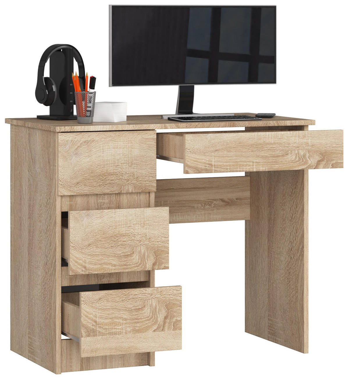 SCHREIBTISCH Eiche Sonoma 77/90/50 - Sonoma Eiche, Holzwerkstoff (50/90/77cm) - RAUMHIRSCH FURNITURE