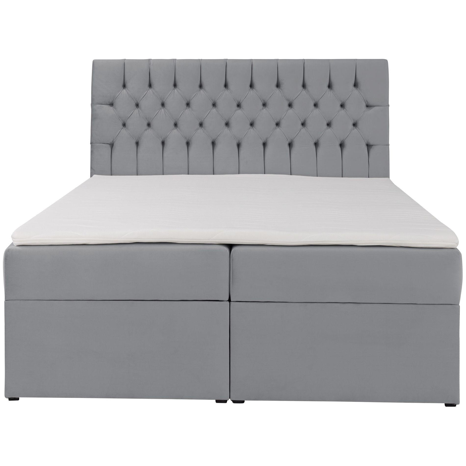 BOXBETT Daissy Grau Samt 140x200 cm - Grau, Textil (140/200cm) - Selsey