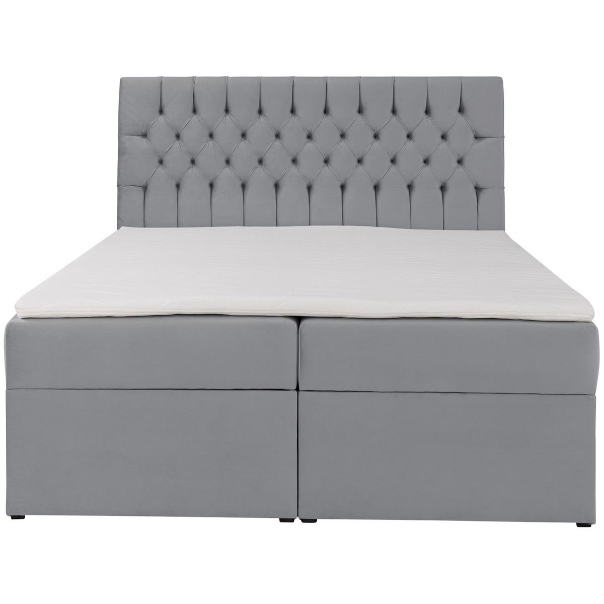 BOXBETT Daissy Grau Samt 140x200 cm - Grau, Textil (140/200cm) - Selsey