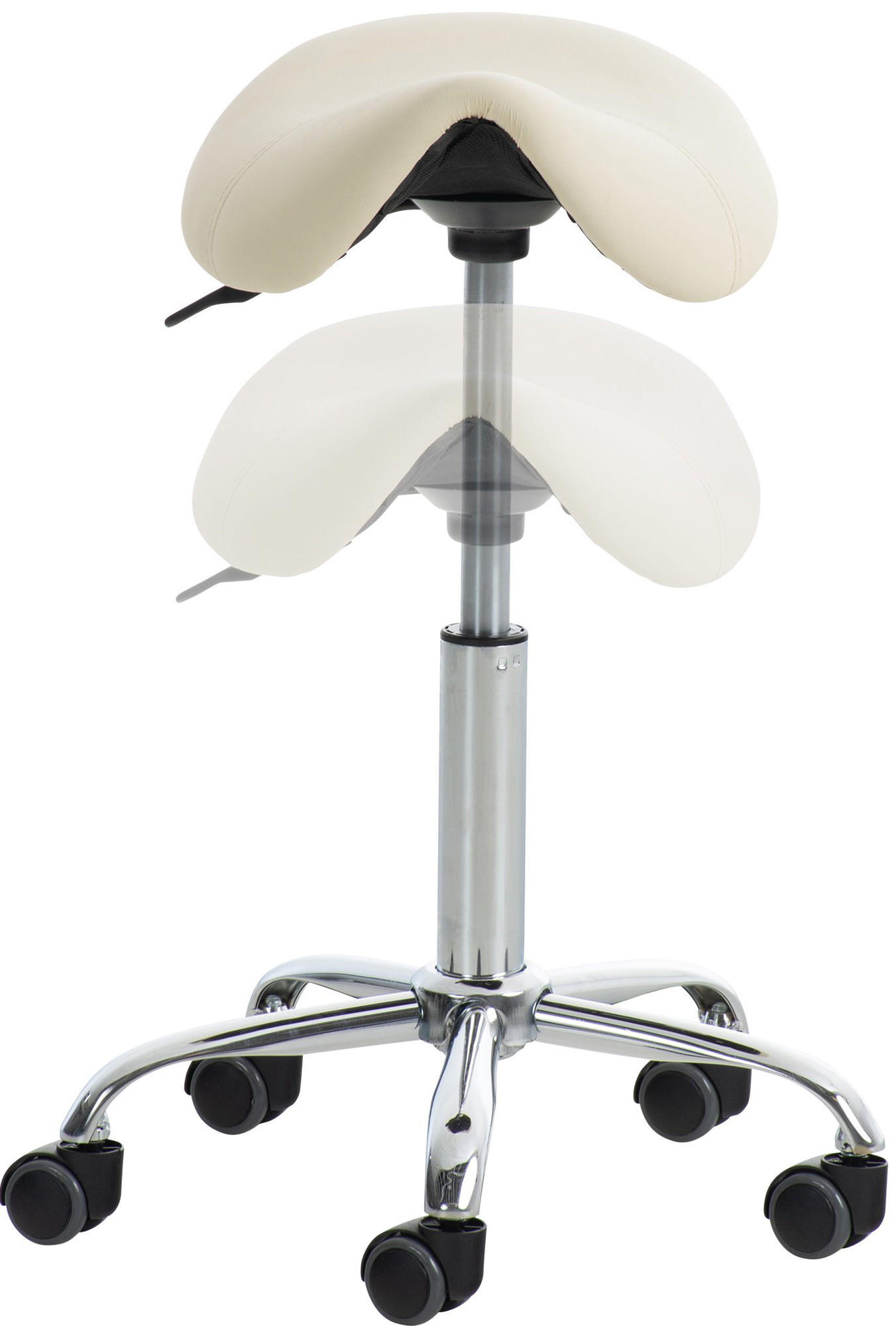 HOCKER 2er Set Lederlook creme - Creme, Textil/Metall (46/53/46cm) - CLP