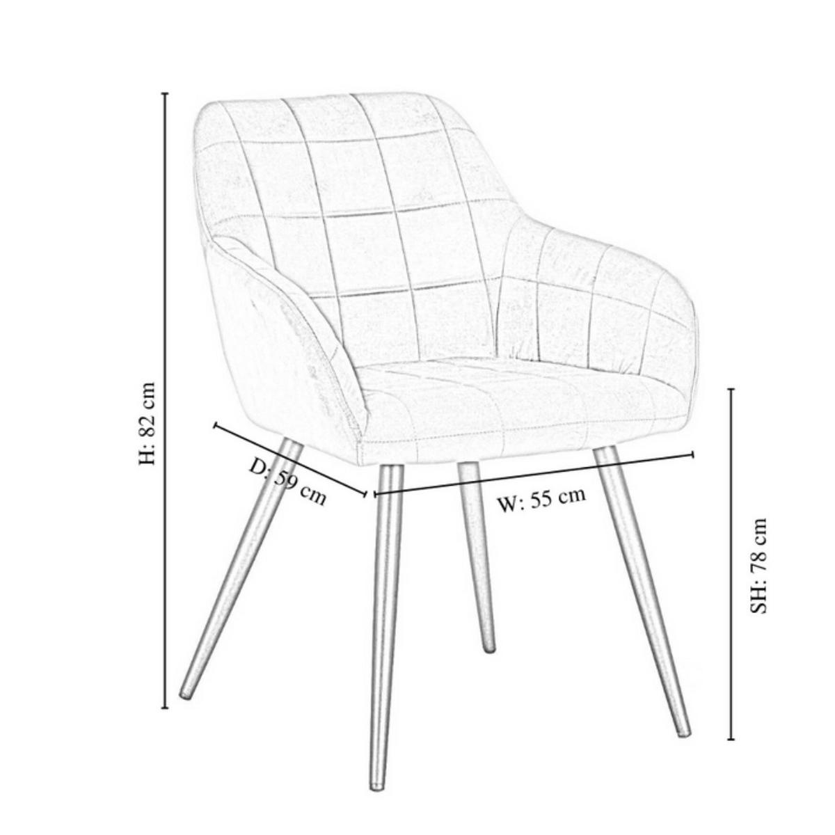 ESSZIMMERSTUHL Samt 6-teilig Blau - Blau, Metall (55/82/59cm) - Life Interiors