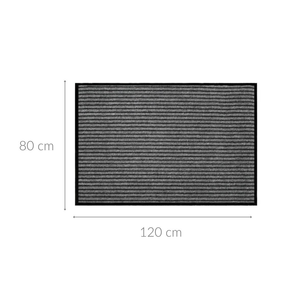 TÜRMATTE Graue Streifen staubabweisend - Anthrazit, Kunststoff (80/120cm) - Douceur d´intérieur