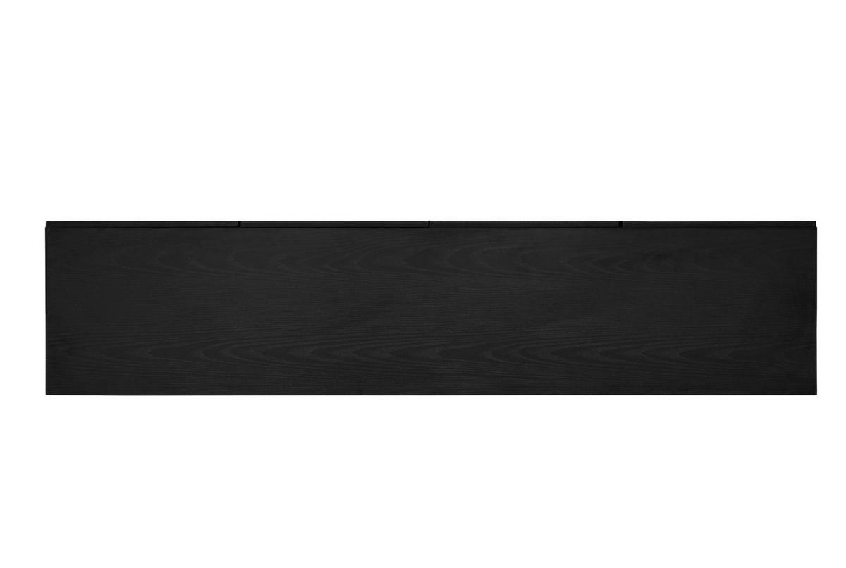 SIDEBOARD aus Holzwerkstoff 150x38x83 cm Schwarz mit verstellbaren Einlegeböden, 3D-Vertikalrillen und Bogentüren - Schwarz, Holzwerkstoff (150/83/38cm) - Modfu