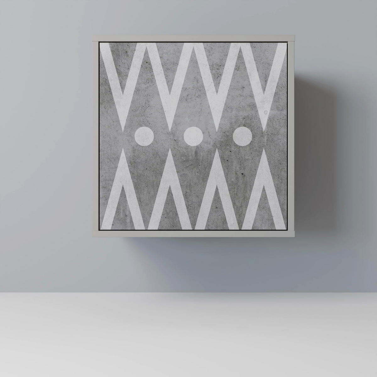 SIDEBOARD SHARP EDGES, Grau, 57,5x42x77,5 cm, Schräge Buchenholzfüße - Buchefarben/Multicolor, Holzwerkstoff/Buchenholz (57.5/77.5/42cm) - SpaceRebels