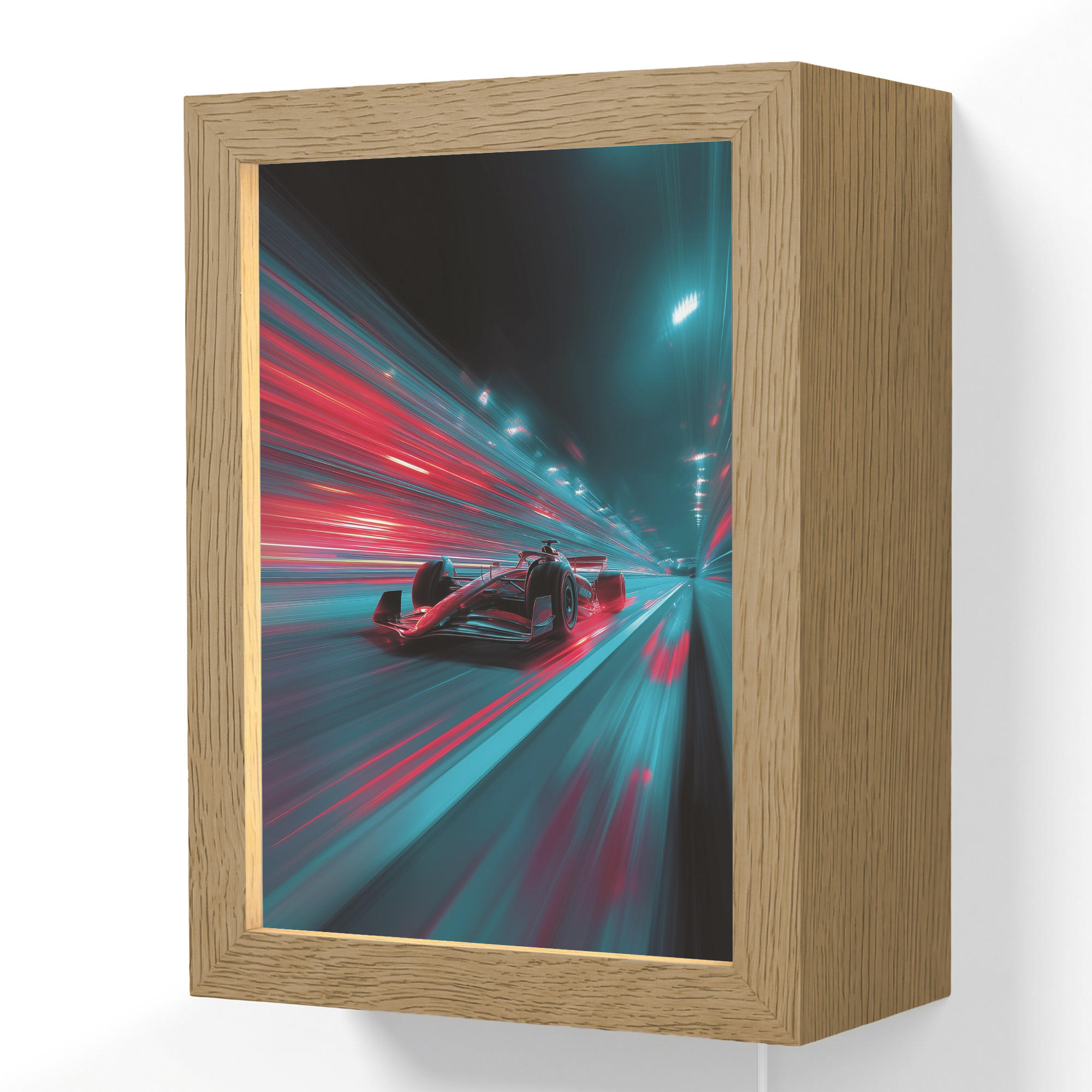 OnlyWow NÁSTĚNNÁ LAMPA Závodní auto - Červená - Rychlost 15x20 cm