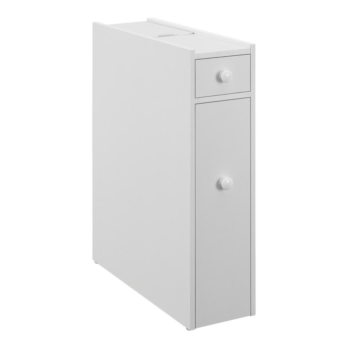 SEITENSCHRANK Kihniö - Weiß, Holzwerkstoff (16/58/48cm) - [en.casa]