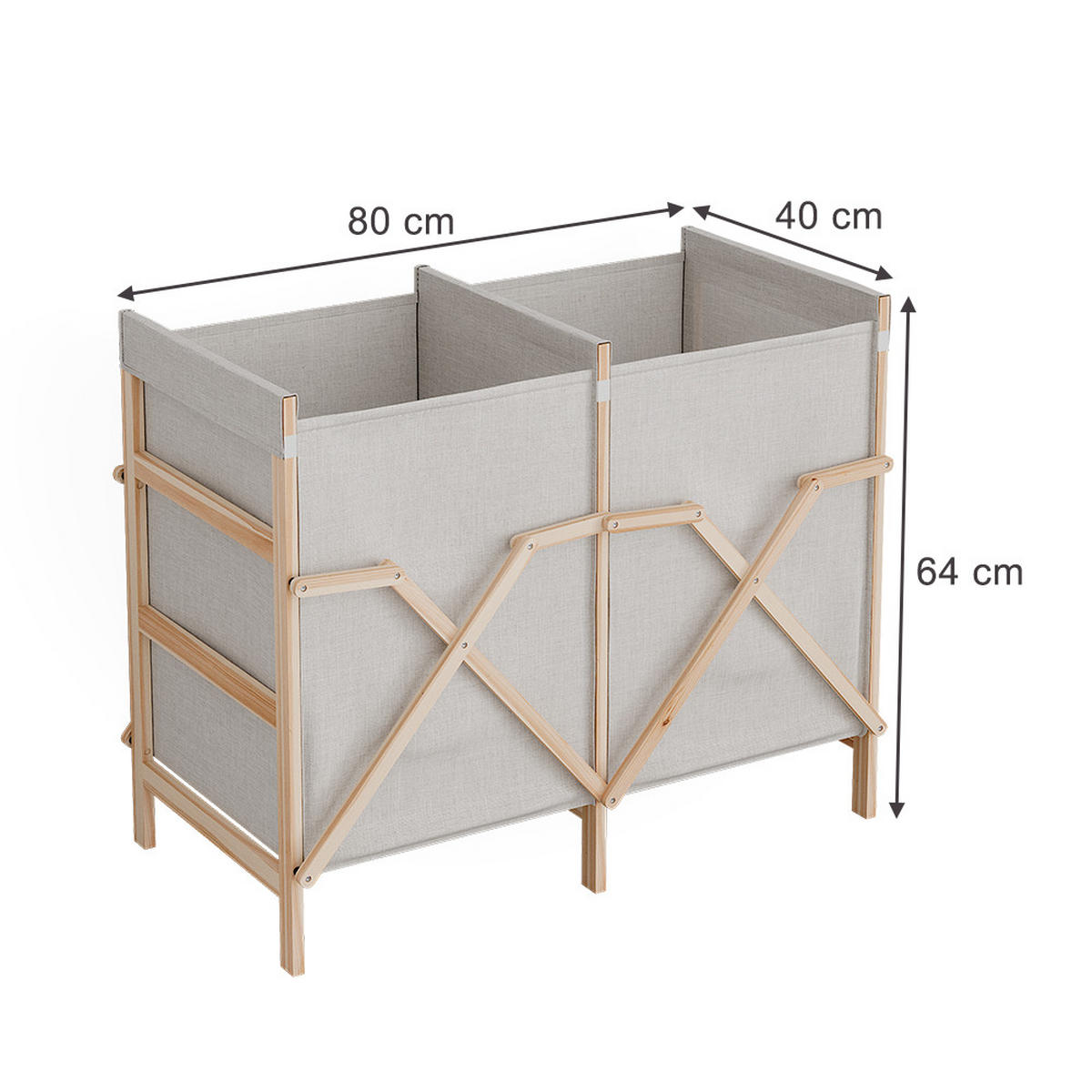 KOUPELNOVÁ SKŘÍŇKA NA PRÁDLO Bruno Béžová - béžová, dřevo (80/64/40cm) - Vicco