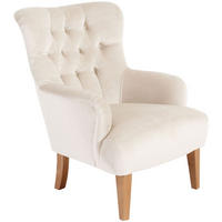 SESSEL Kaiya Bezug Samtvelours Buche natur / creme - Weiß, Kunststoff (71/97/82cm) - 58aufmkessel