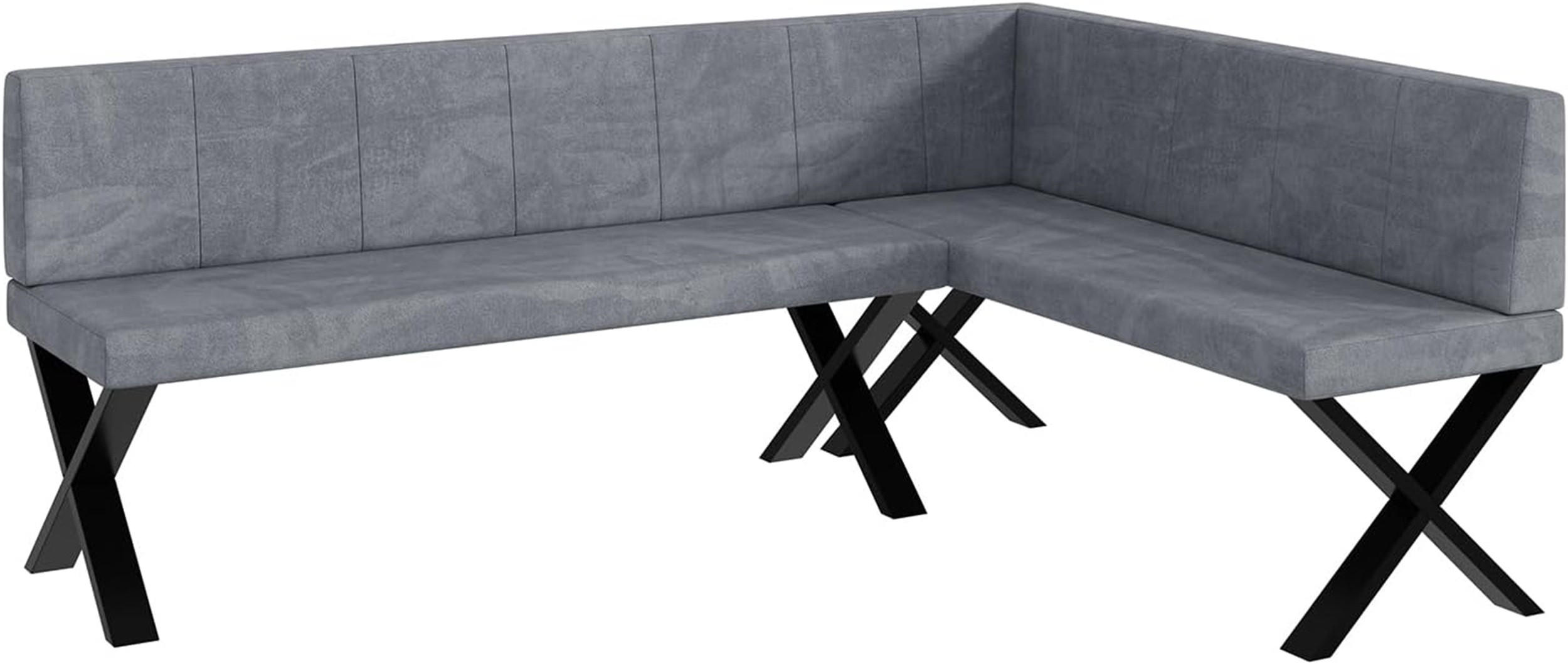 ECKBANK PETER_X - Grau, Textil (142/196cm) - Meblini