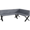 ECKBANK PETER_X - Grau, Textil (142/196cm) - Meblini